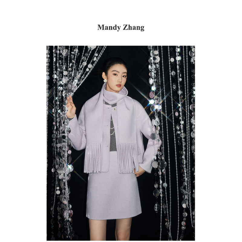【初依专属】Mandy Zhang真丝×骆驼绒×羊毛双面毛呢大衣女