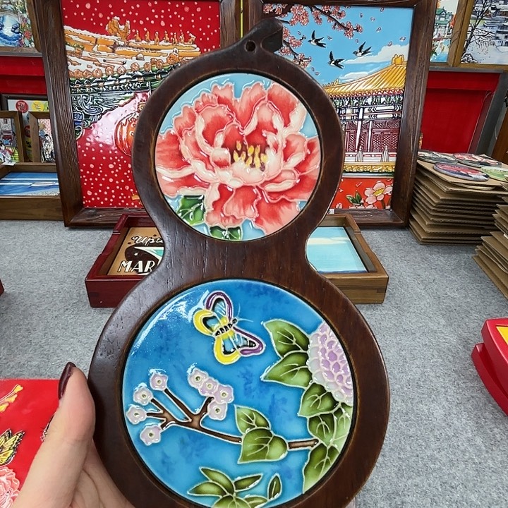 陶瓷板画老榆木小葫芦
