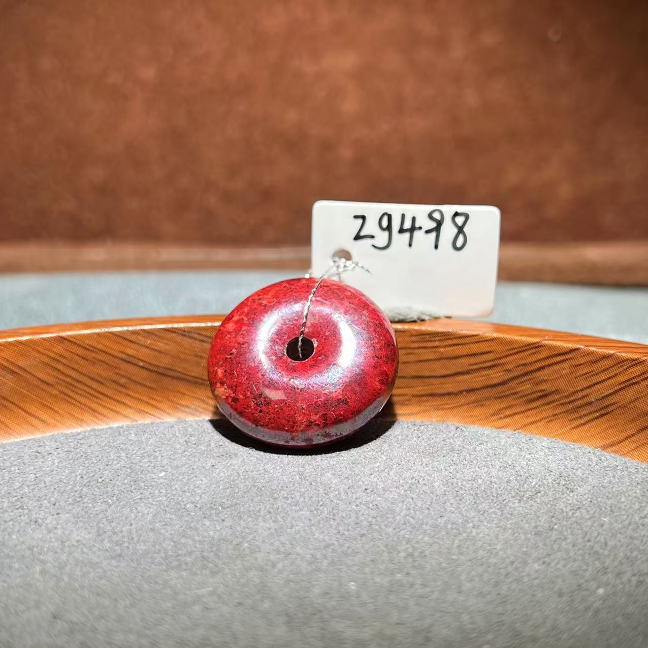 天然辰砂【张老斯珠宝】天然朱砂平安扣吊坠zg498