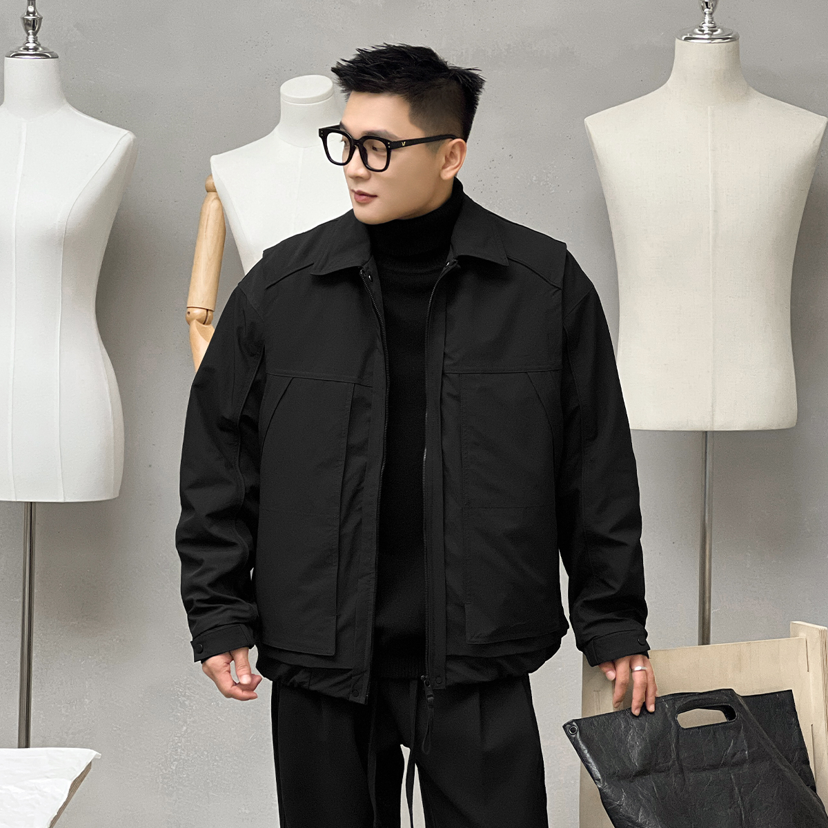 二十二号穿搭【温暖定律】秋冬季重磅多口袋加厚保暖棉服夹克外套男