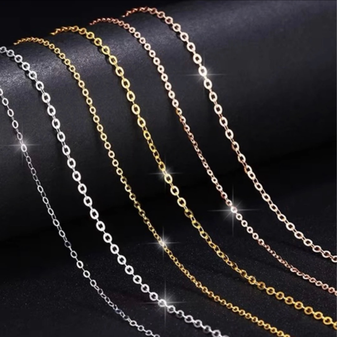18K金闪O链素金链子可调节45cm多样性发货发其一