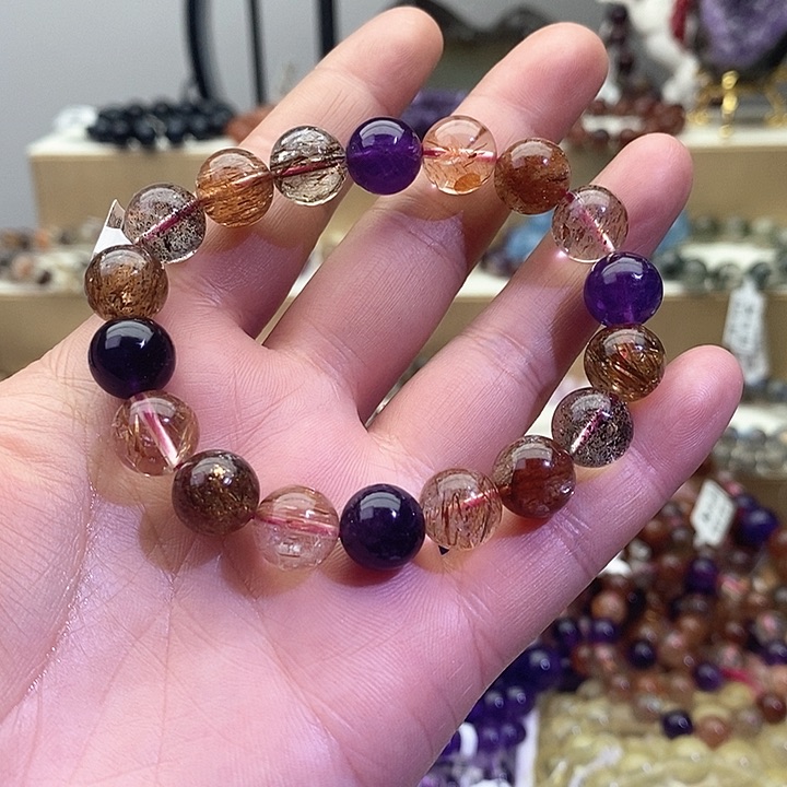 水晶手链未镶嵌黑加仑10+