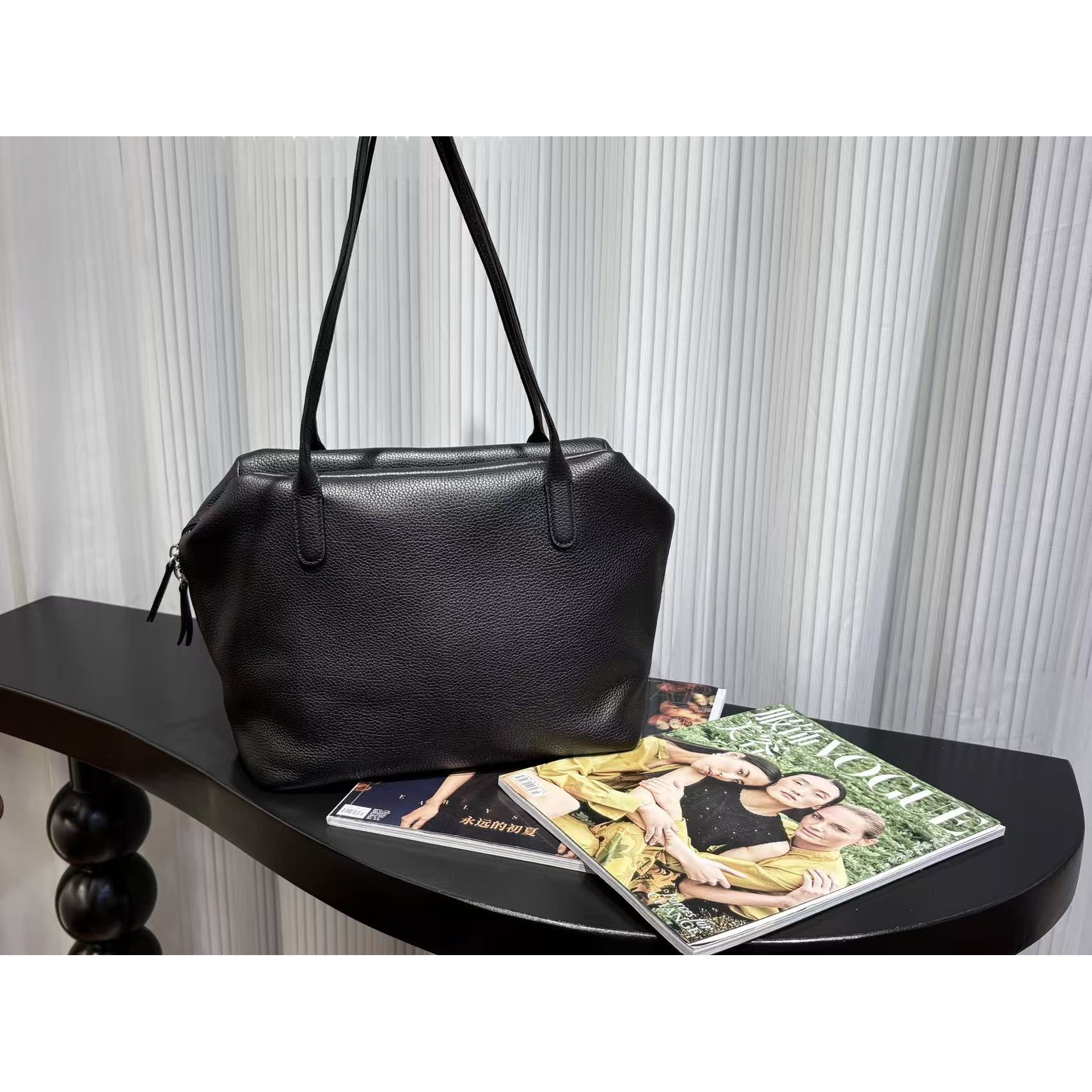 【高版本-亨利托特】进口胎纹头层牛皮内里绵羊皮 腋下包百搭老钱风