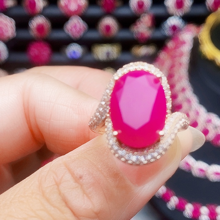 银S925镶嵌红宝石戒指