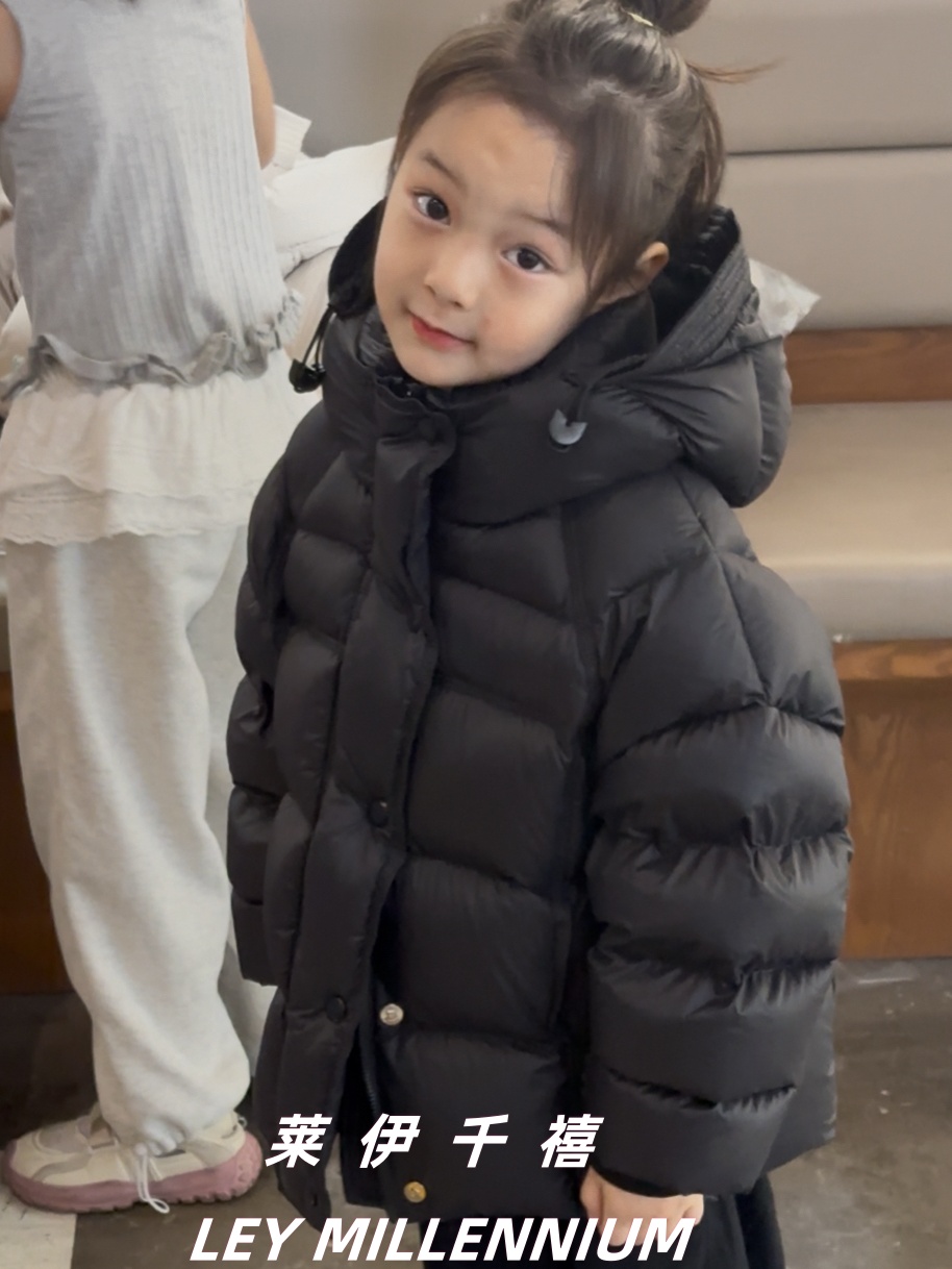 【新国标90绒】男女童泡芙加厚连帽保暖白鸭绒羽绒服