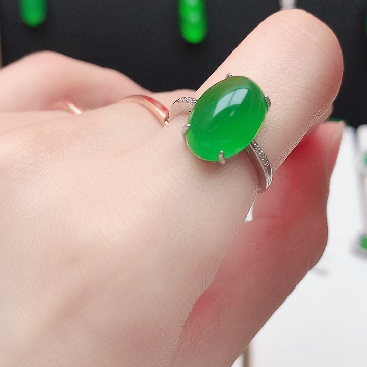 玛瑙/玉髓戒指银S925镶嵌