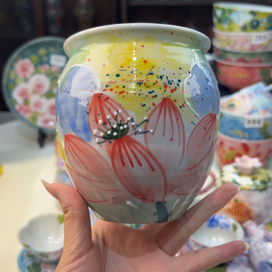 瓷片景德镇手绘高温釉下彩陶瓷茶具