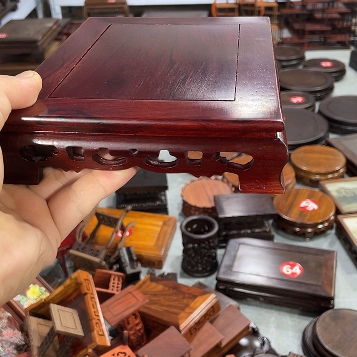 紫砂红木底座工艺品红木底座工艺品3个20公分