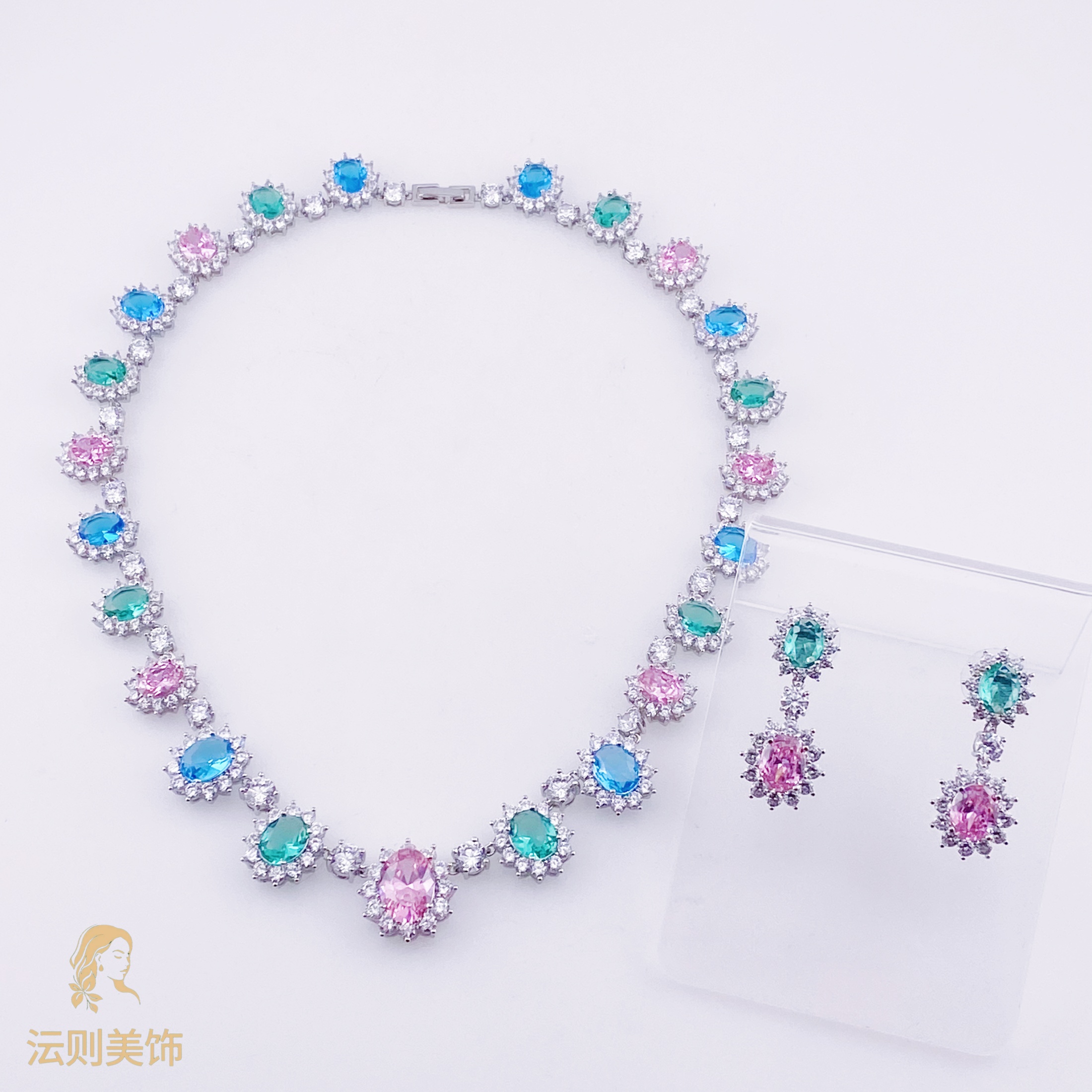 铜合金锆石项链 H116《醒》时尚项链复古红色走秀气质