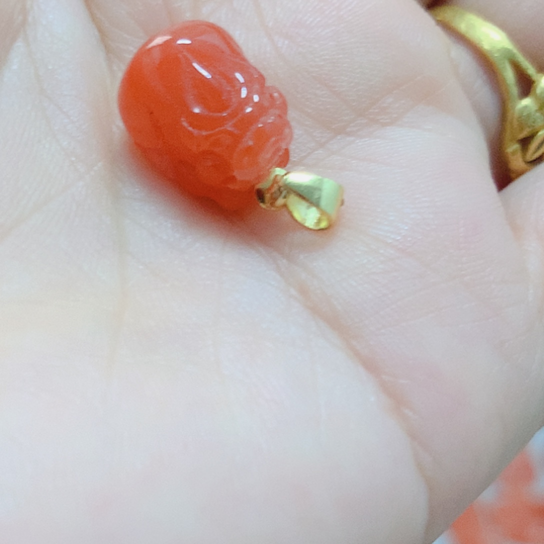 南红玛瑙银S925镶嵌吊坠(不含链)
