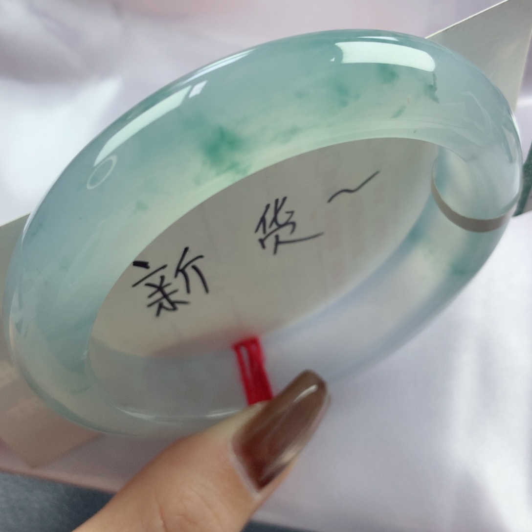 未镶嵌手镯翡翠高冰起光私藏水墨画正圈55