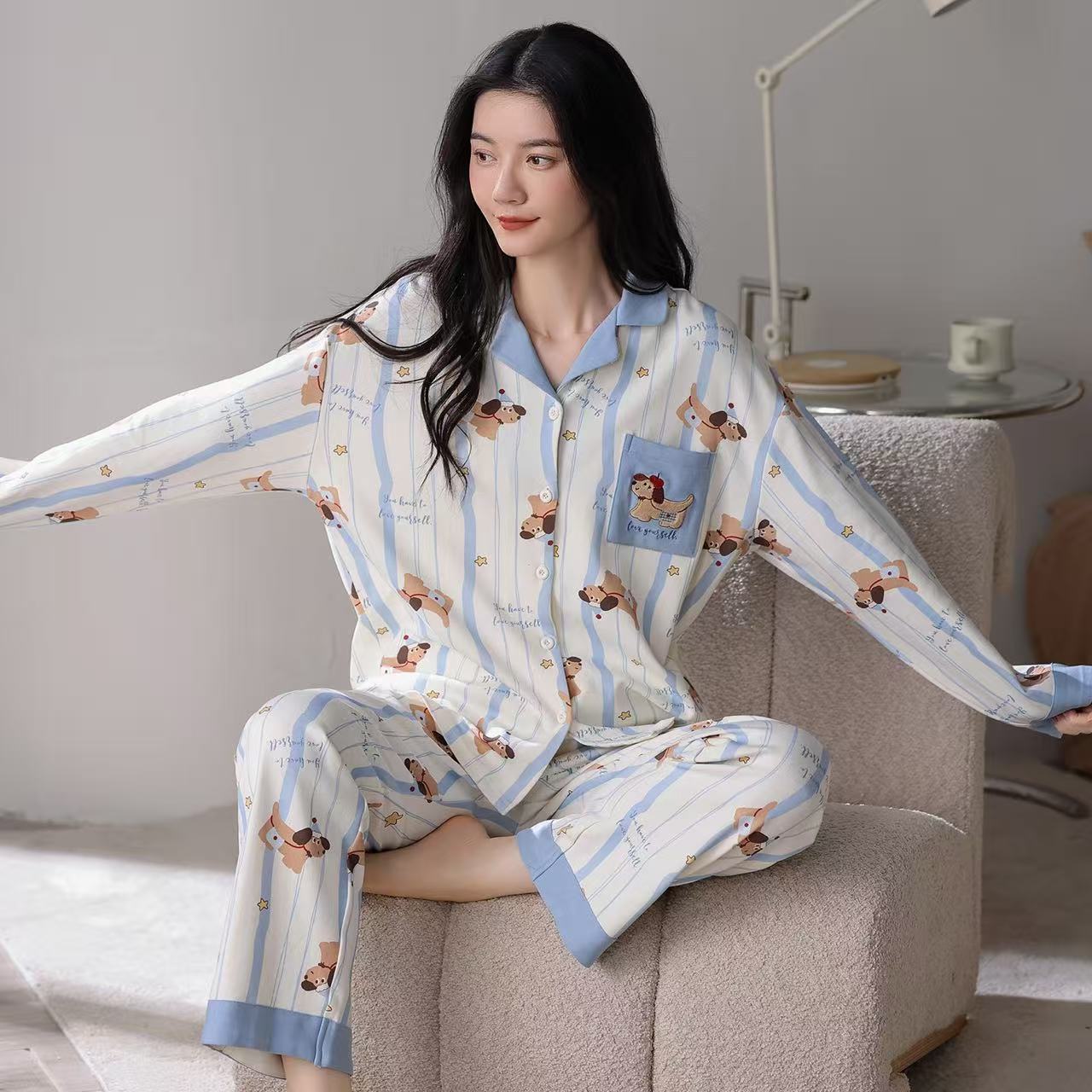 芬腾家居服套头秋冬款纯棉芬腾可安家居服