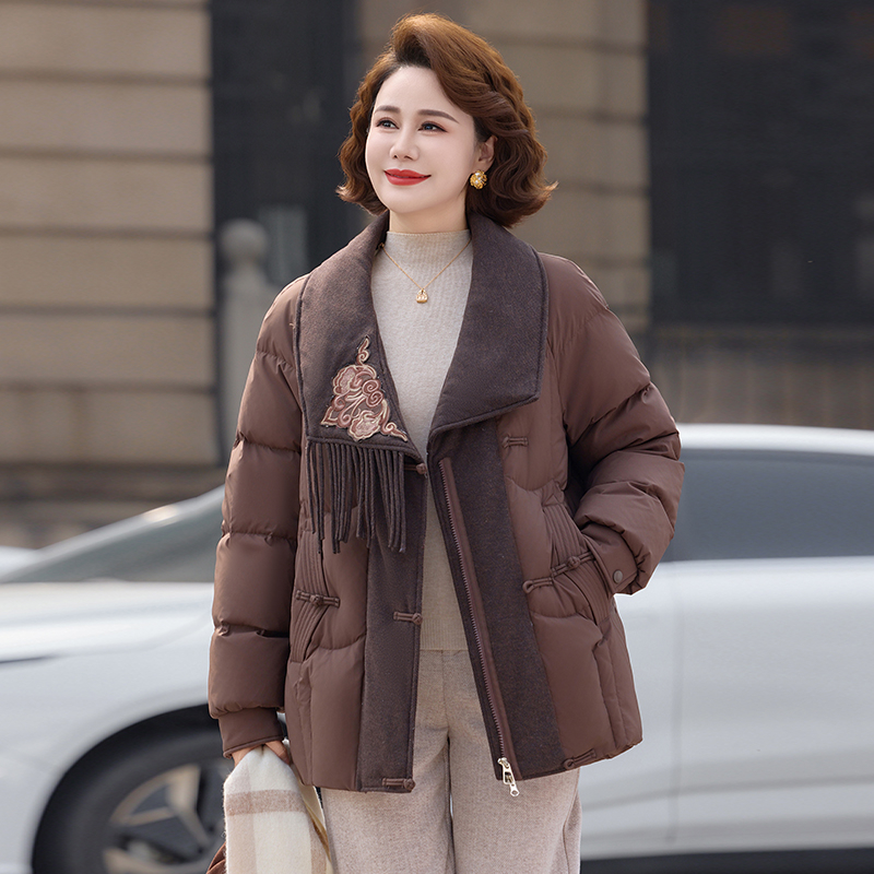 妈妈冬装2025新款洋气棉服加厚羽绒棉服中老年人女装国风棉袄外套