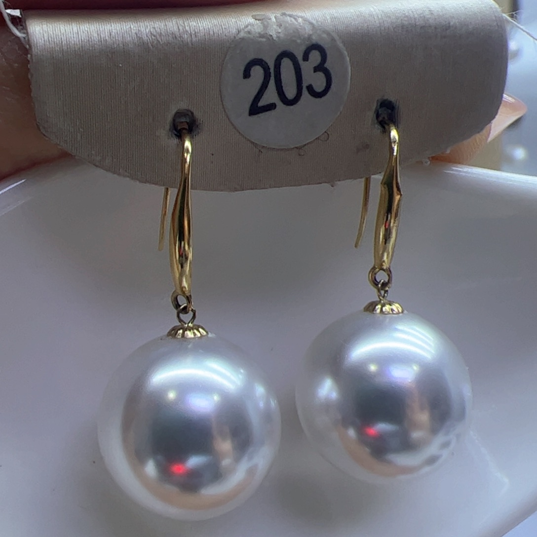 淡水珍珠耳饰18K金镶嵌