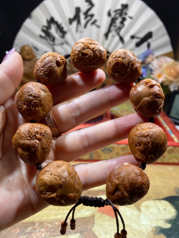 苏工雕刻文玩收藏老虎手串虎啸山河，威震山河，2.3×2.5王云作品