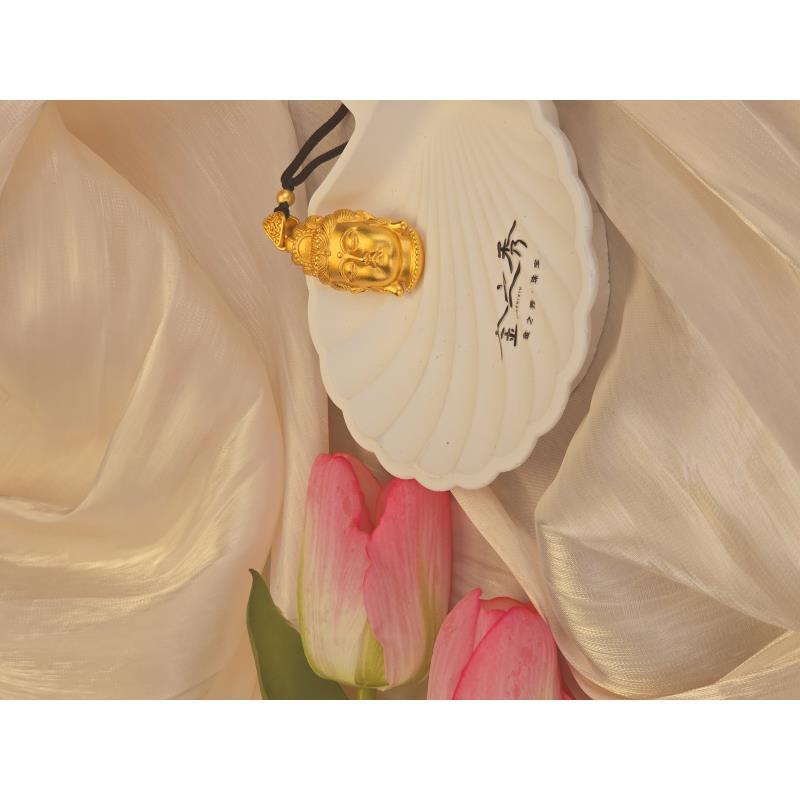 金之秀珠宝  观音头吊坠古法复古时尚百搭素款