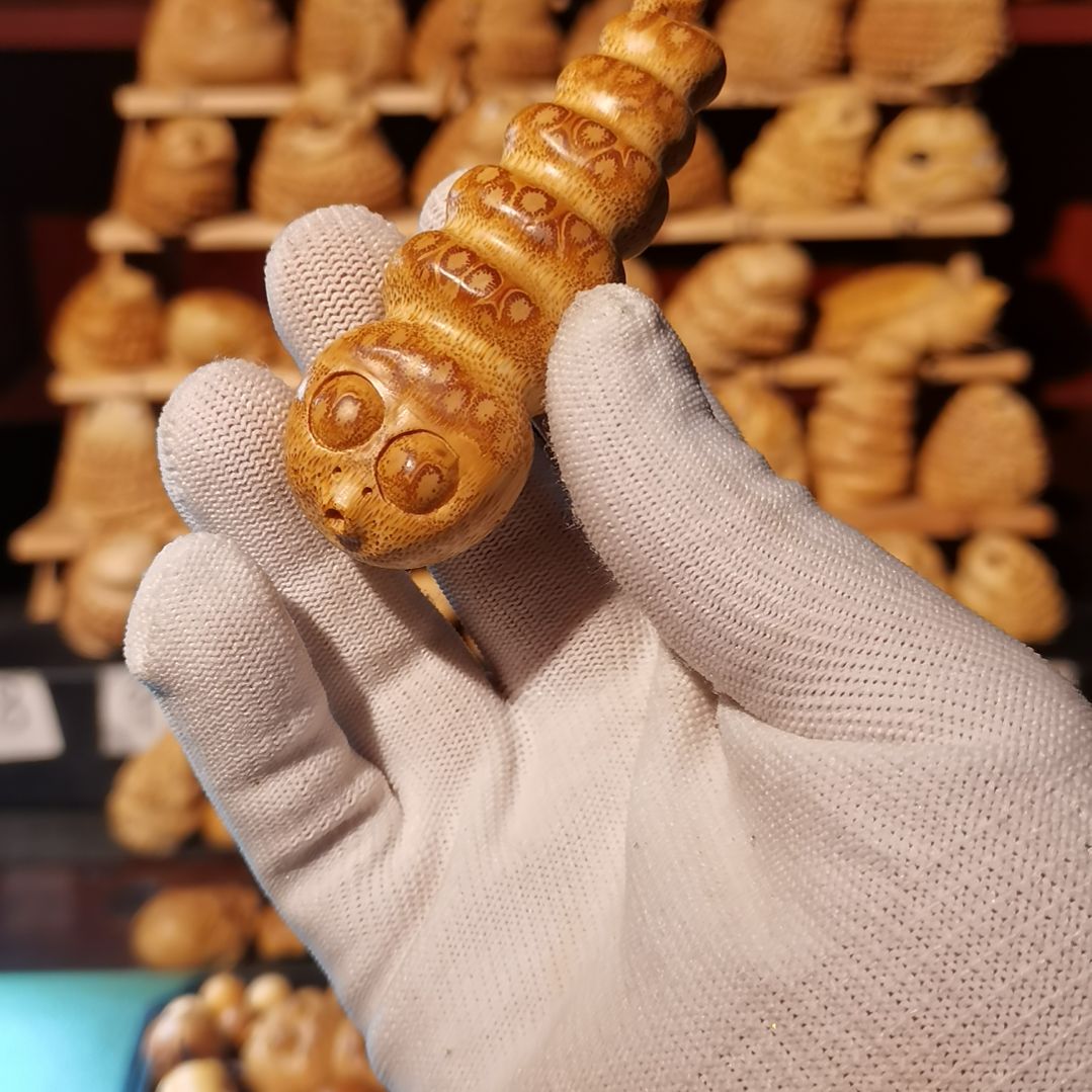 竹竹雕把件金蟾摆件配饰