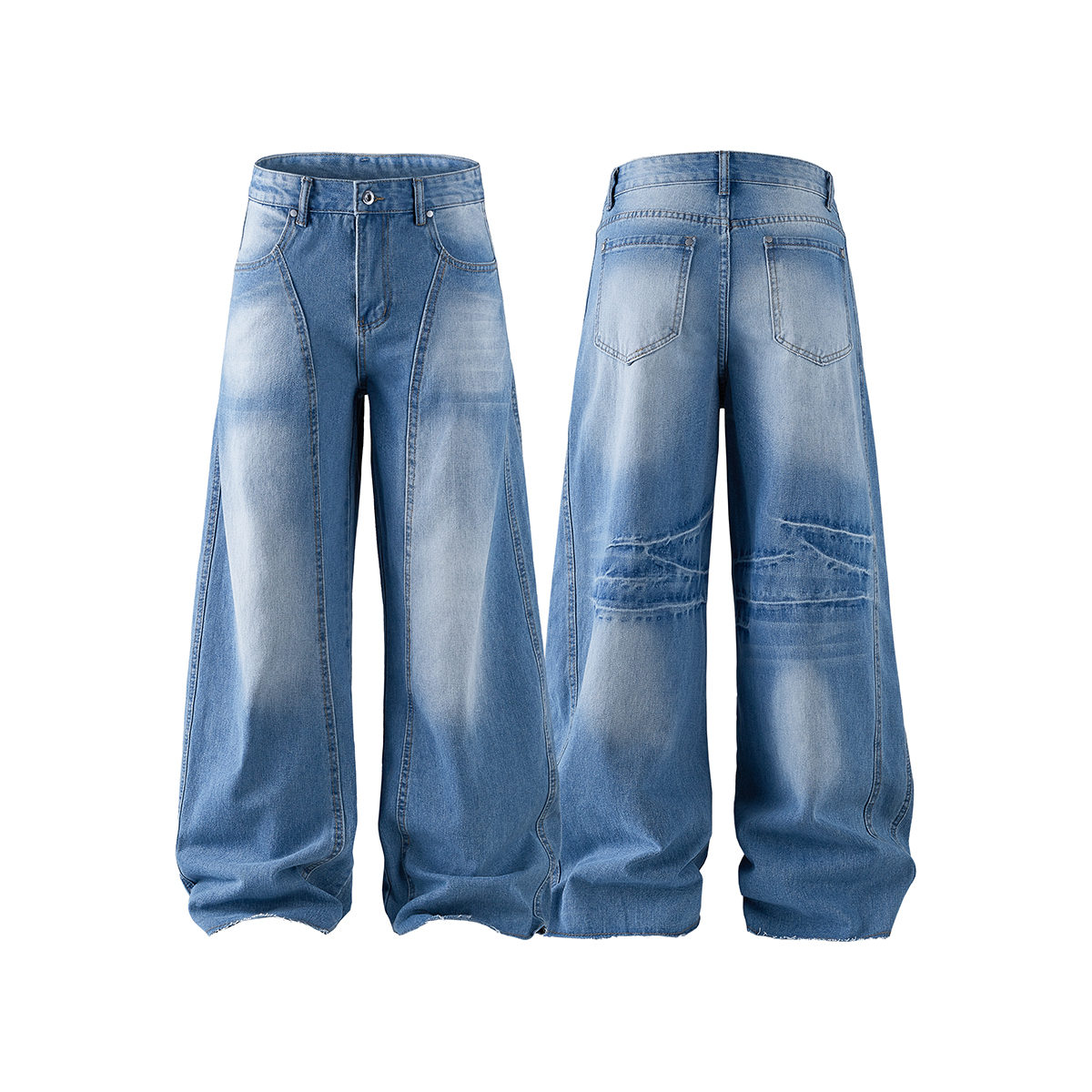 Jaaniste美式潮流水洗牛仔裤男士春季新款休闲百搭直筒宽松长裤