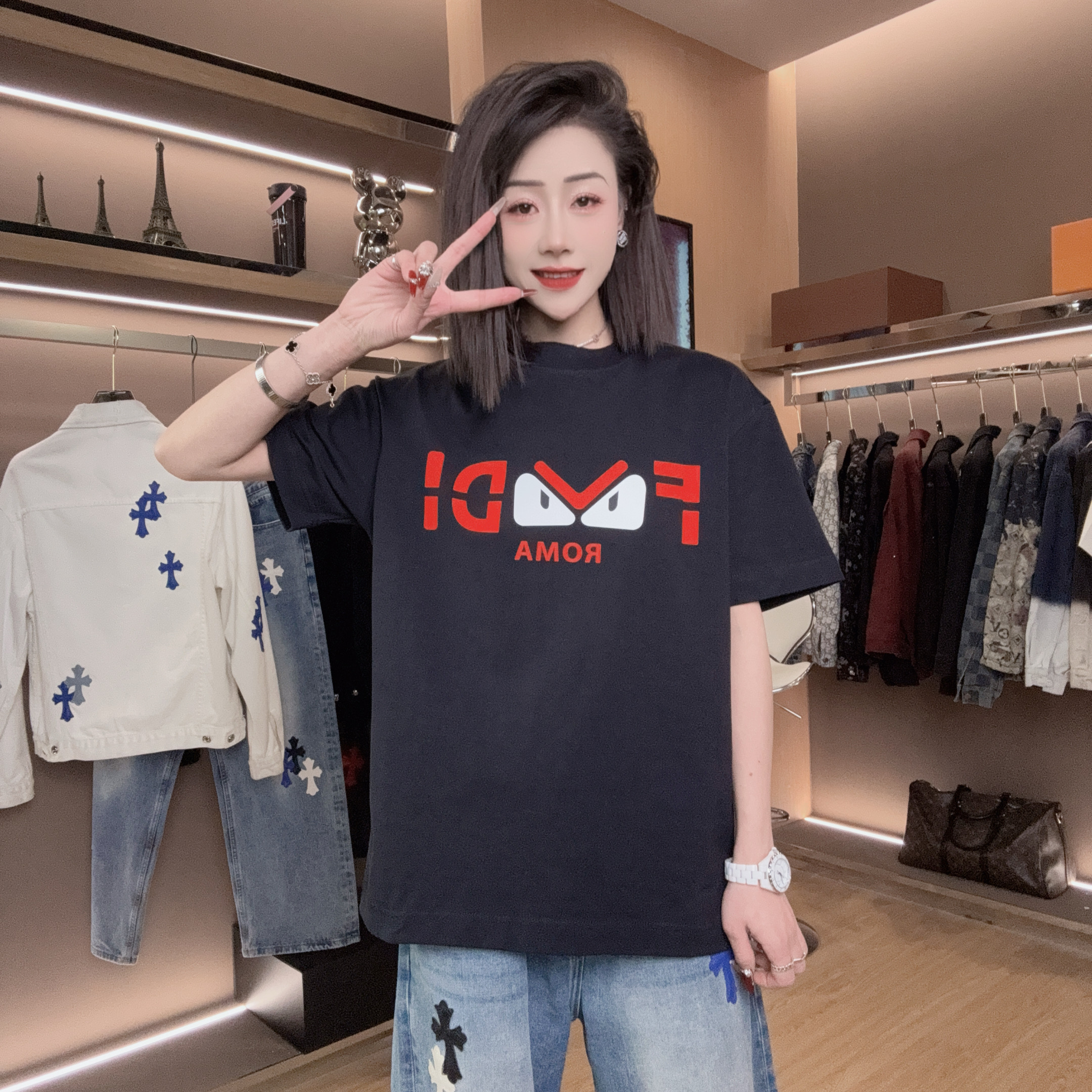 【甜甜专属】2025夏季新款时尚潮流百搭短袖7850