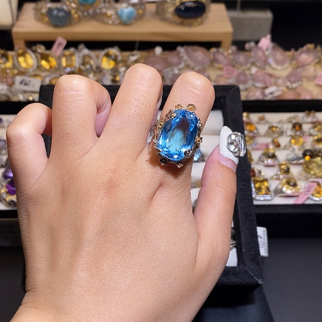 厌***蠢水晶戒指银S925镶嵌