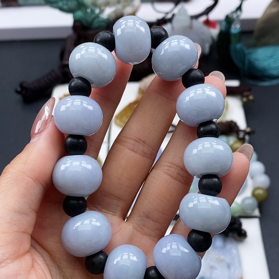 翡翠颈饰未镶嵌翡翠手串16mm+