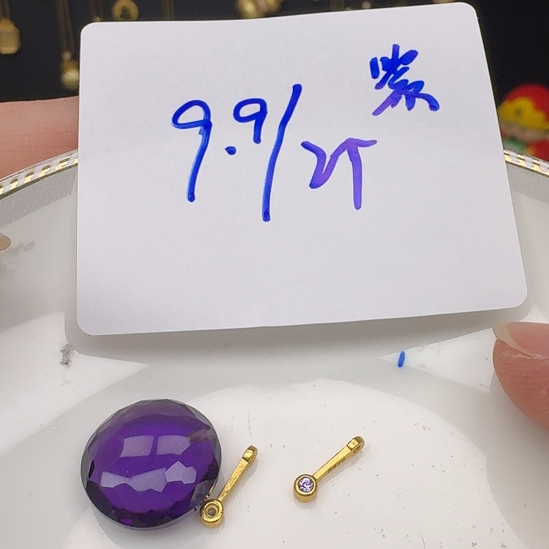 紫晶银S925镶嵌颈饰紫水晶925镶嵌205