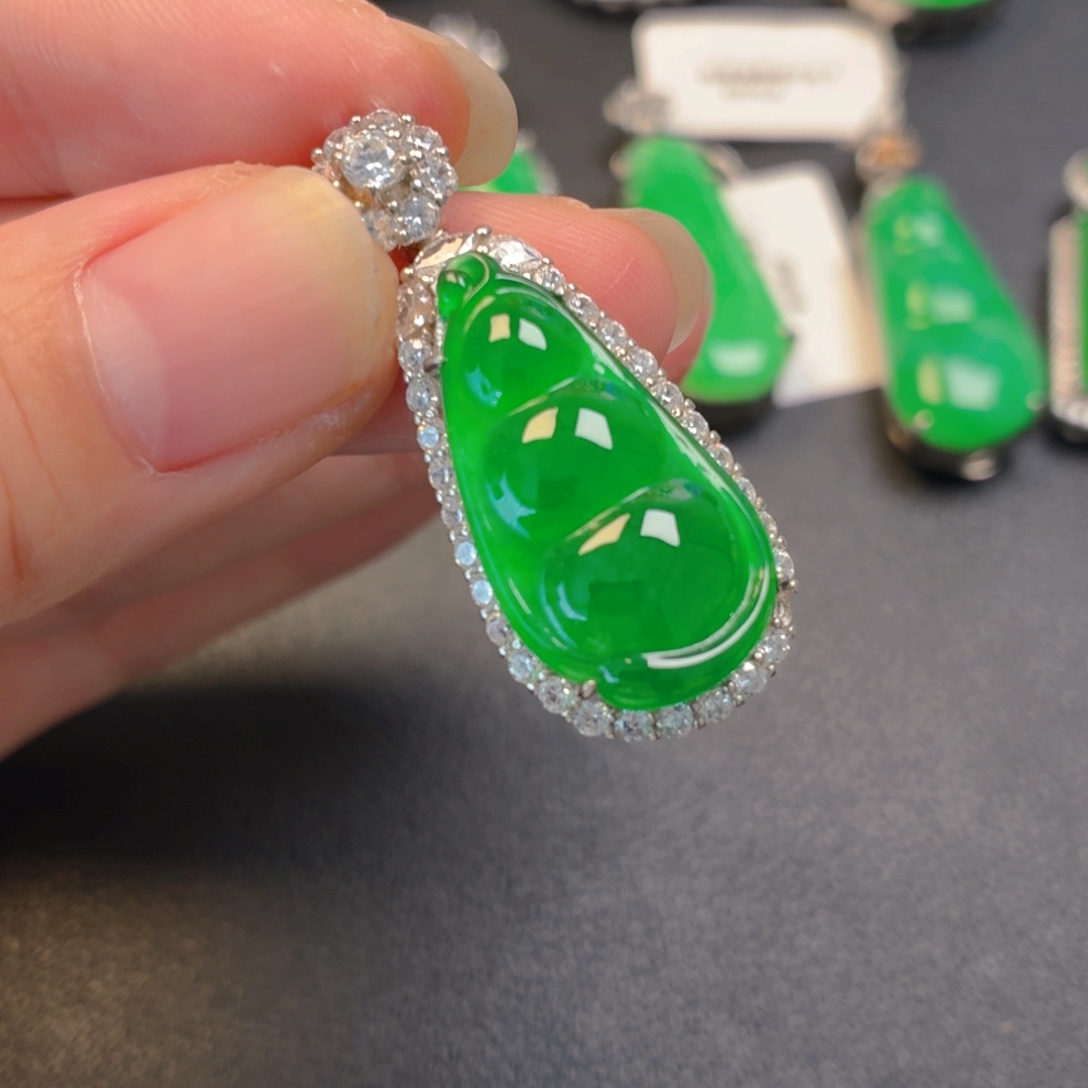 翡翠银S925镶嵌吊坠(不含链)