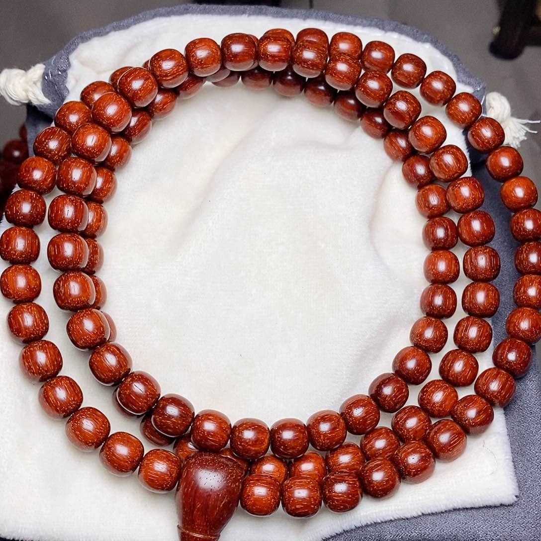 檀香紫檀（小叶紫檀）1.0 1.05 108颗 同根料