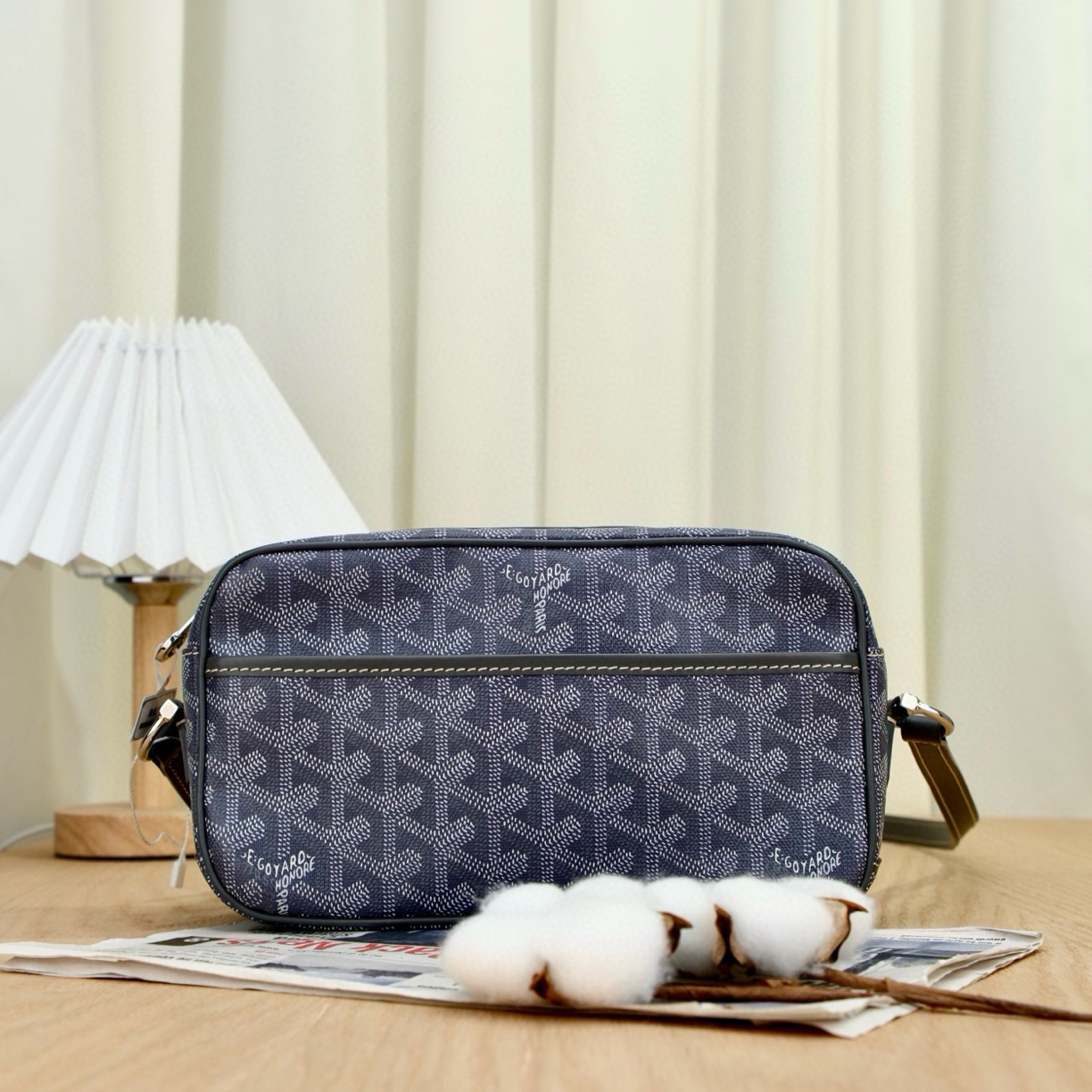 99新 LouisVuitton/路易威登 8352 Goyard蓝色斜挎包