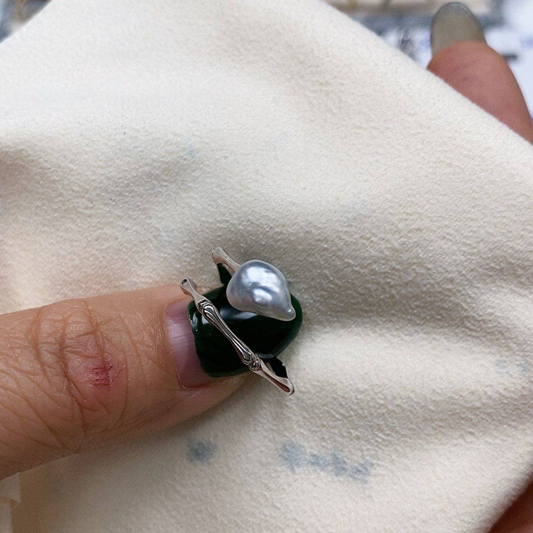 海水珍珠戒指银S925镶嵌