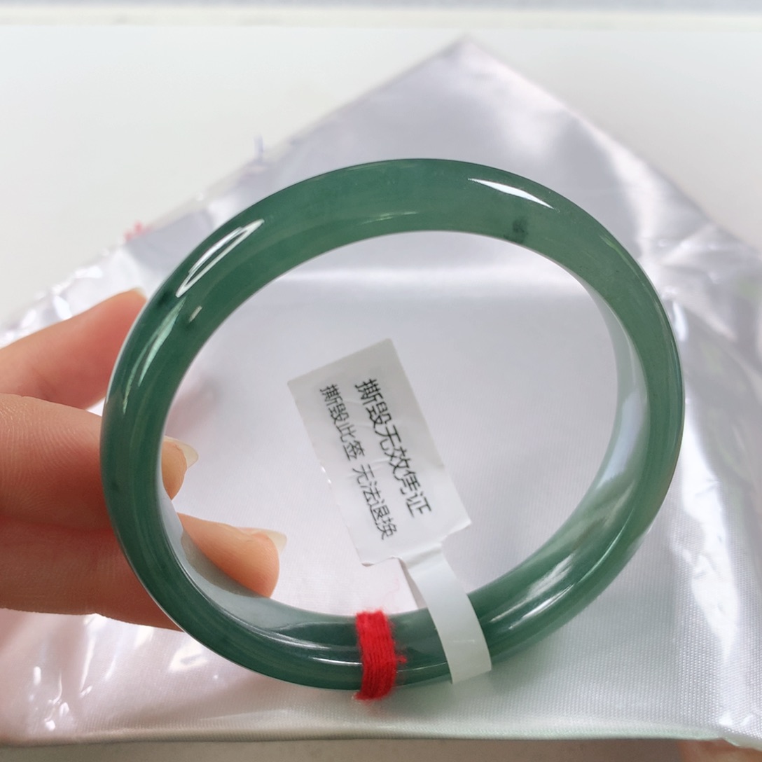 未镶嵌手镯翡翠 正圈冰油青