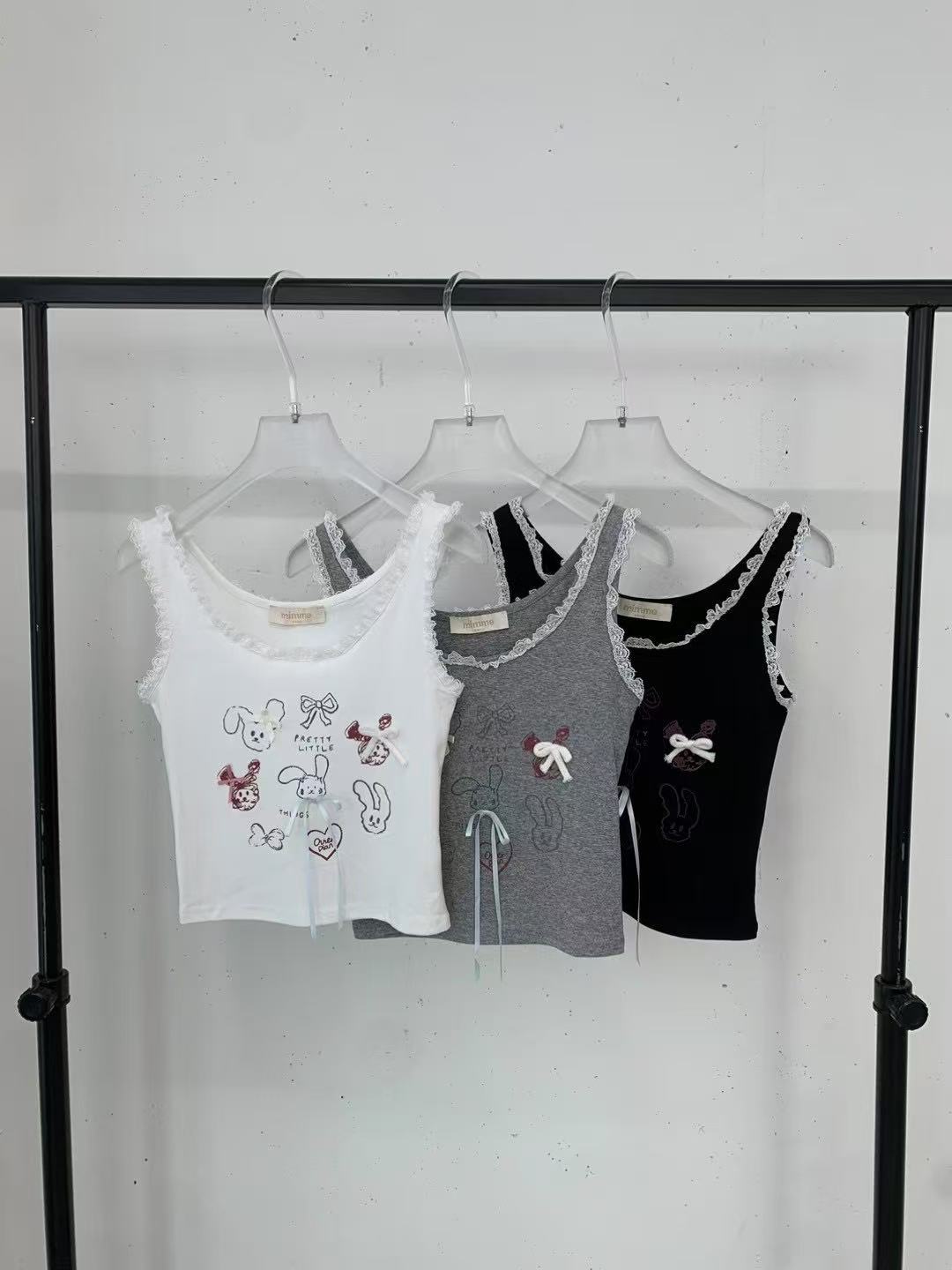 【NO退NO换】韩国东大门2025夏款小兔立体蝴蝶结背心