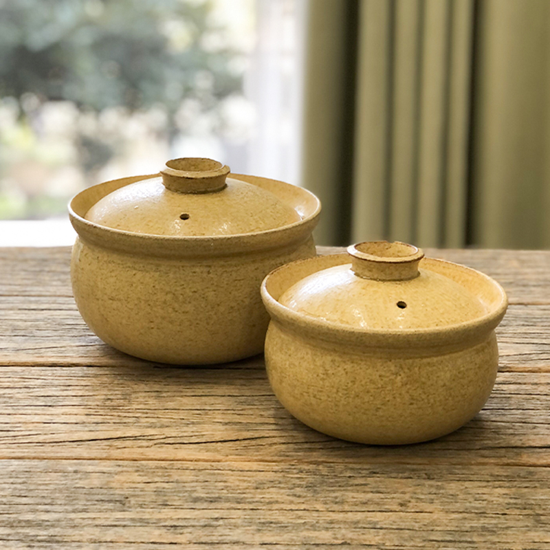 日本陶艺作家小川佳子手作无把手土锅炖锅单人煲仔饭砂锅煲汤送礼