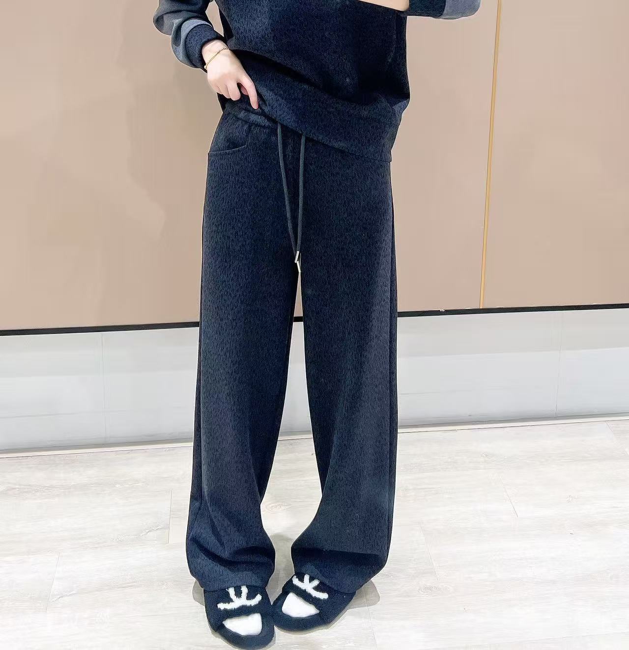 显高显瘦显腿长休闲裤女百搭裤子510203中高腰直筒宽松垂感抽绳