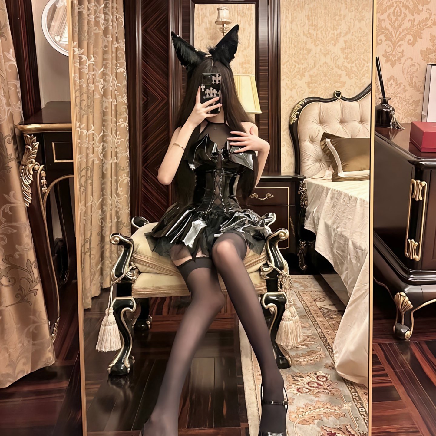 【国庆特惠】网红主播睡衣睡裙穿搭亮面PU聚酯纤维私房情趣性感用品