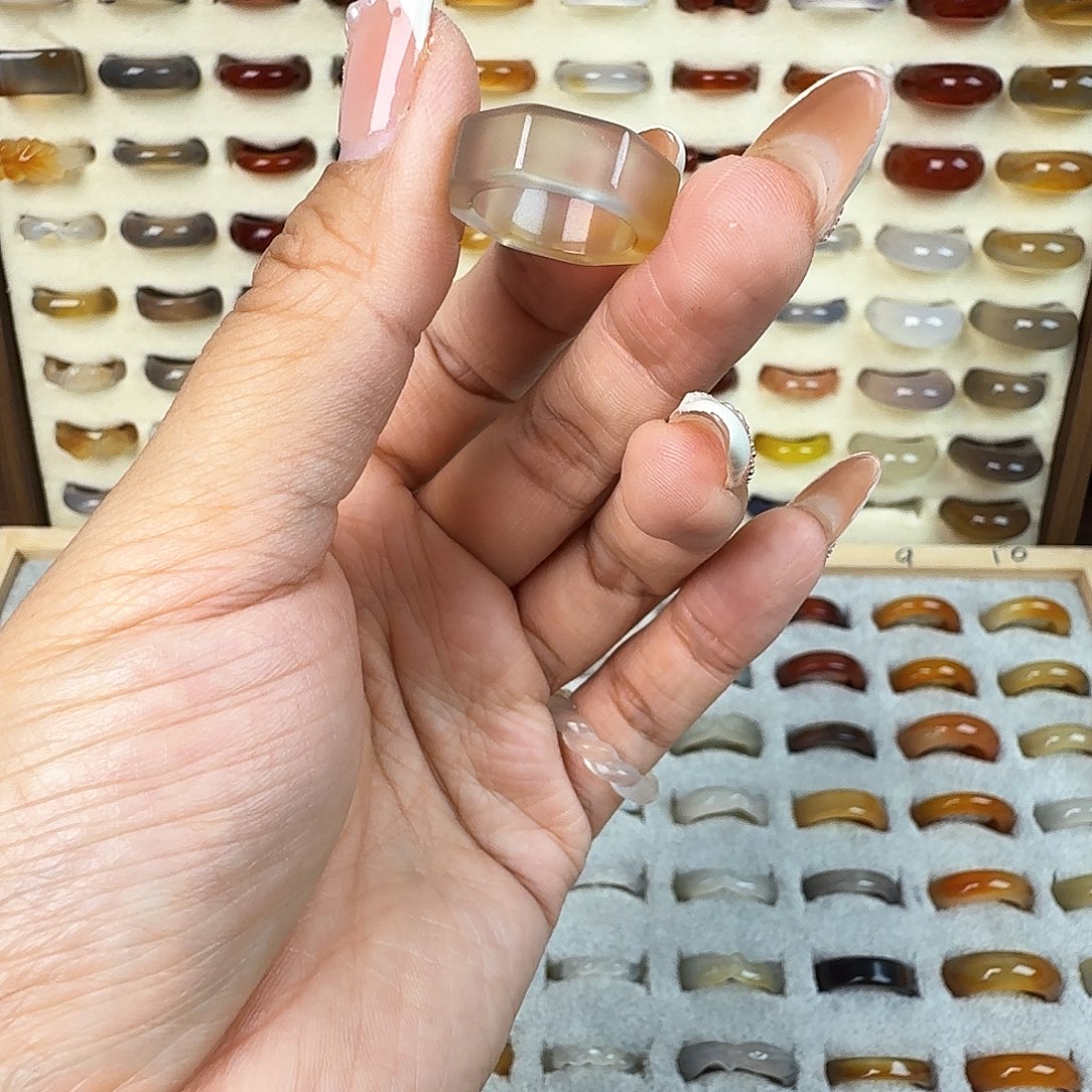 玛瑙/玉髓戒指未镶嵌11圈福利