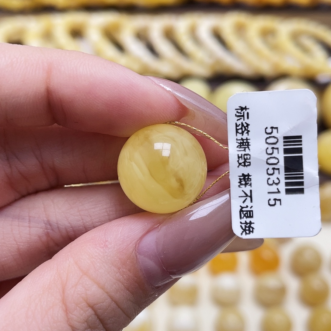 琥珀未镶嵌裸石16mm圆珠