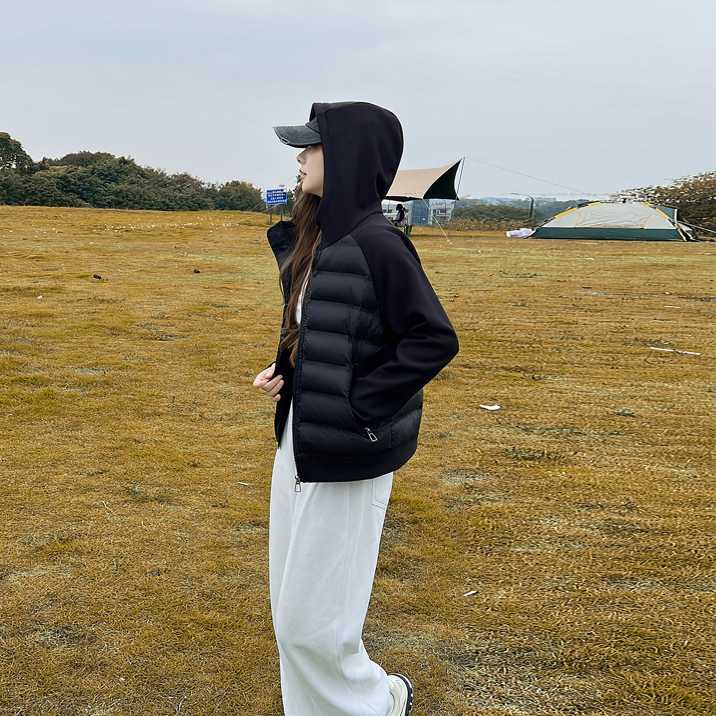 薄款女短款保暖连帽棉服冬季宽松冬装棉衣外套