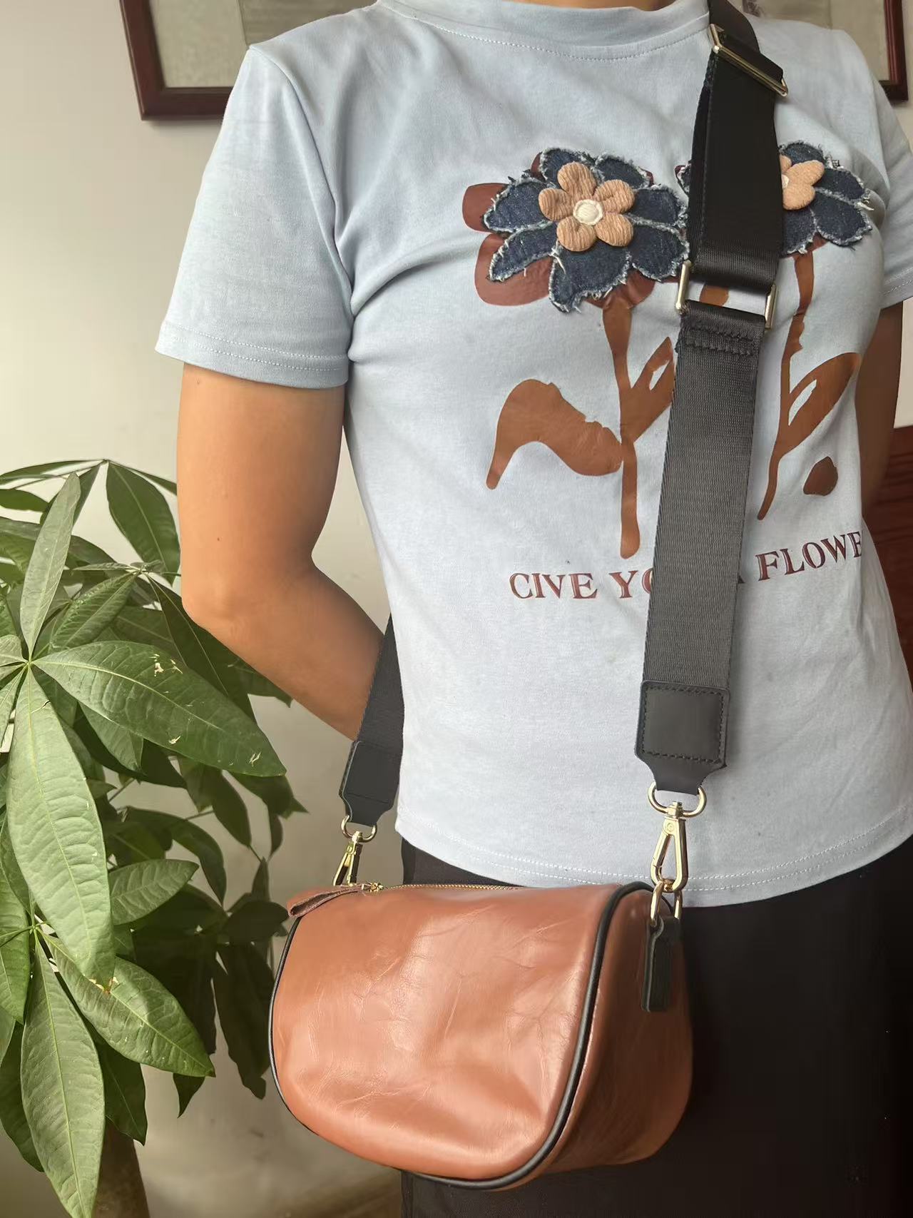 夹层拉链袋手机袋复古通勤风单肩包拉链多层款手机包小包包百搭