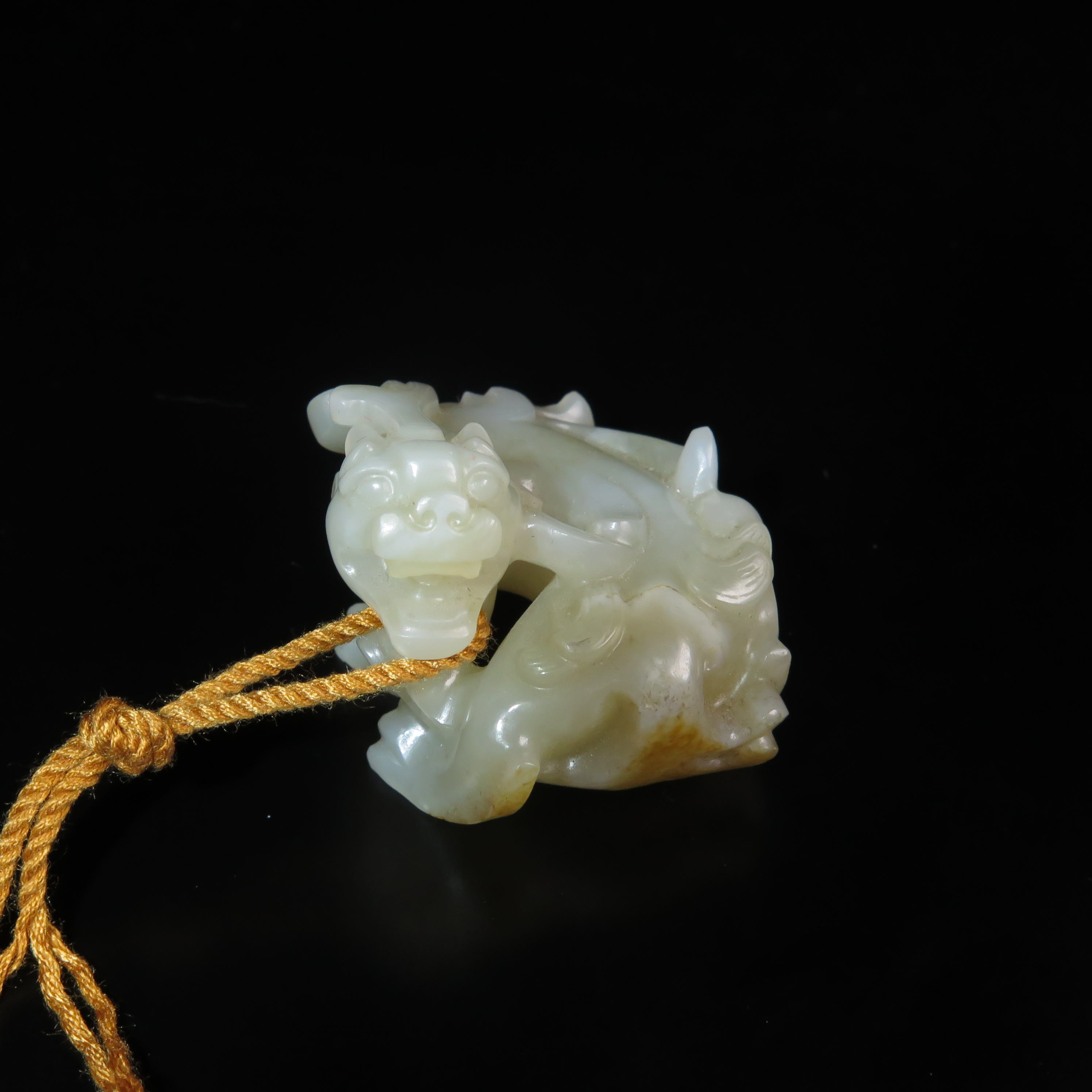 民国汉团龙把件/MZ017689/和田玉/民族文物