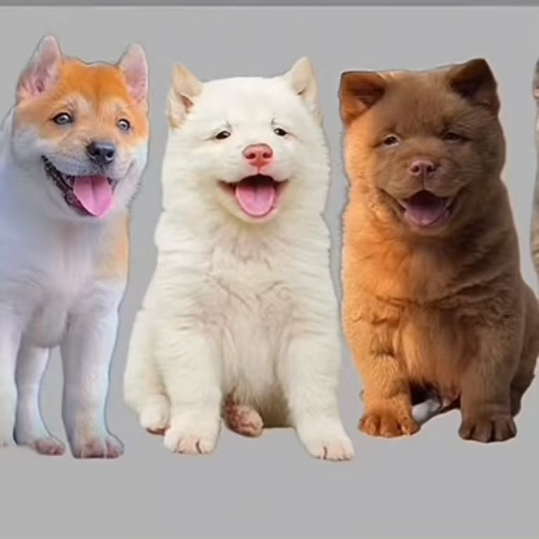 中华田园犬五黑五红黄狗白面山牛红虎斑白土松