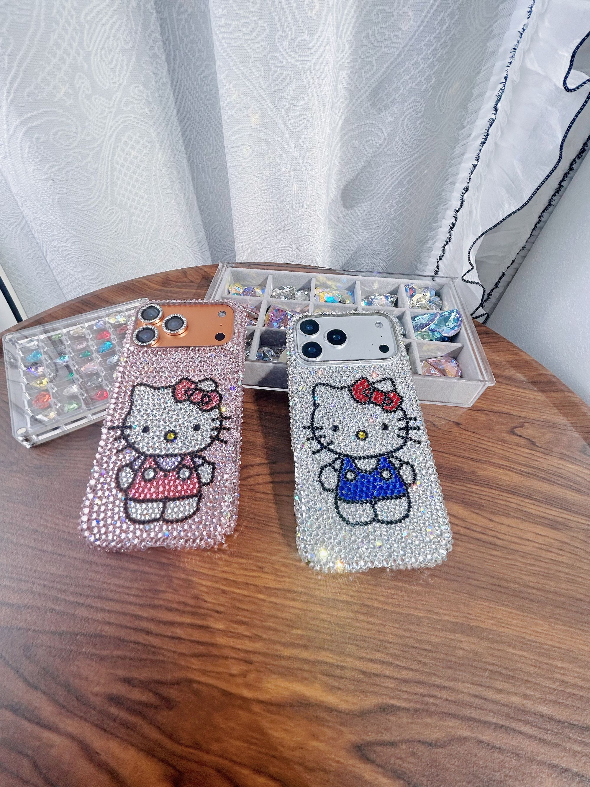 懒懒同款kt17promax全包水钻17适用于华为小米满钻纯手工贴钻钻壳