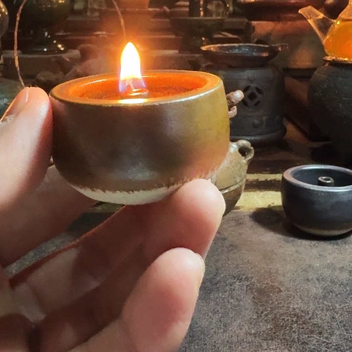财***.阿文手作温茶小油灯