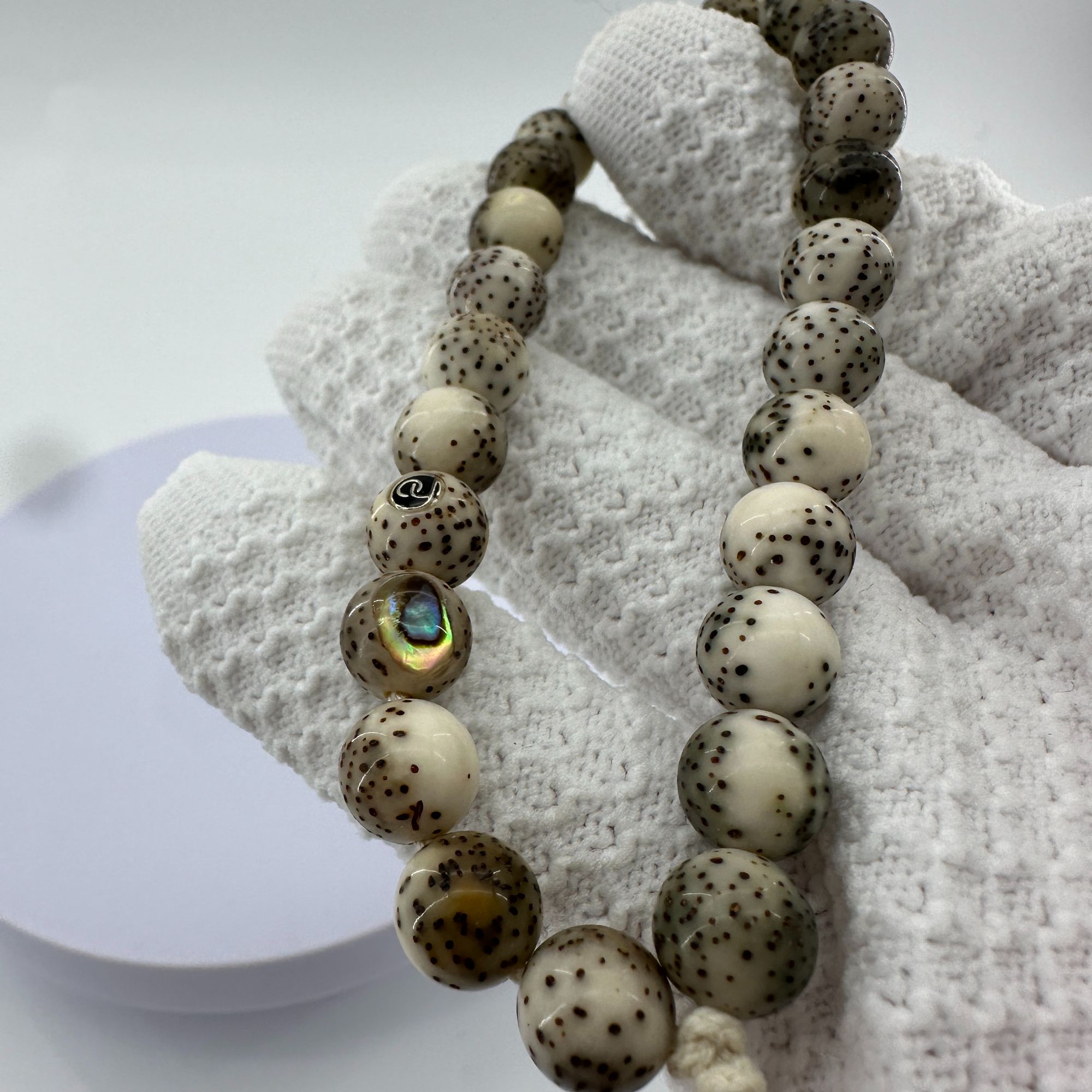 仟语文玩-圆珠无相9mm石玉料河豚星月菩提手持小袋