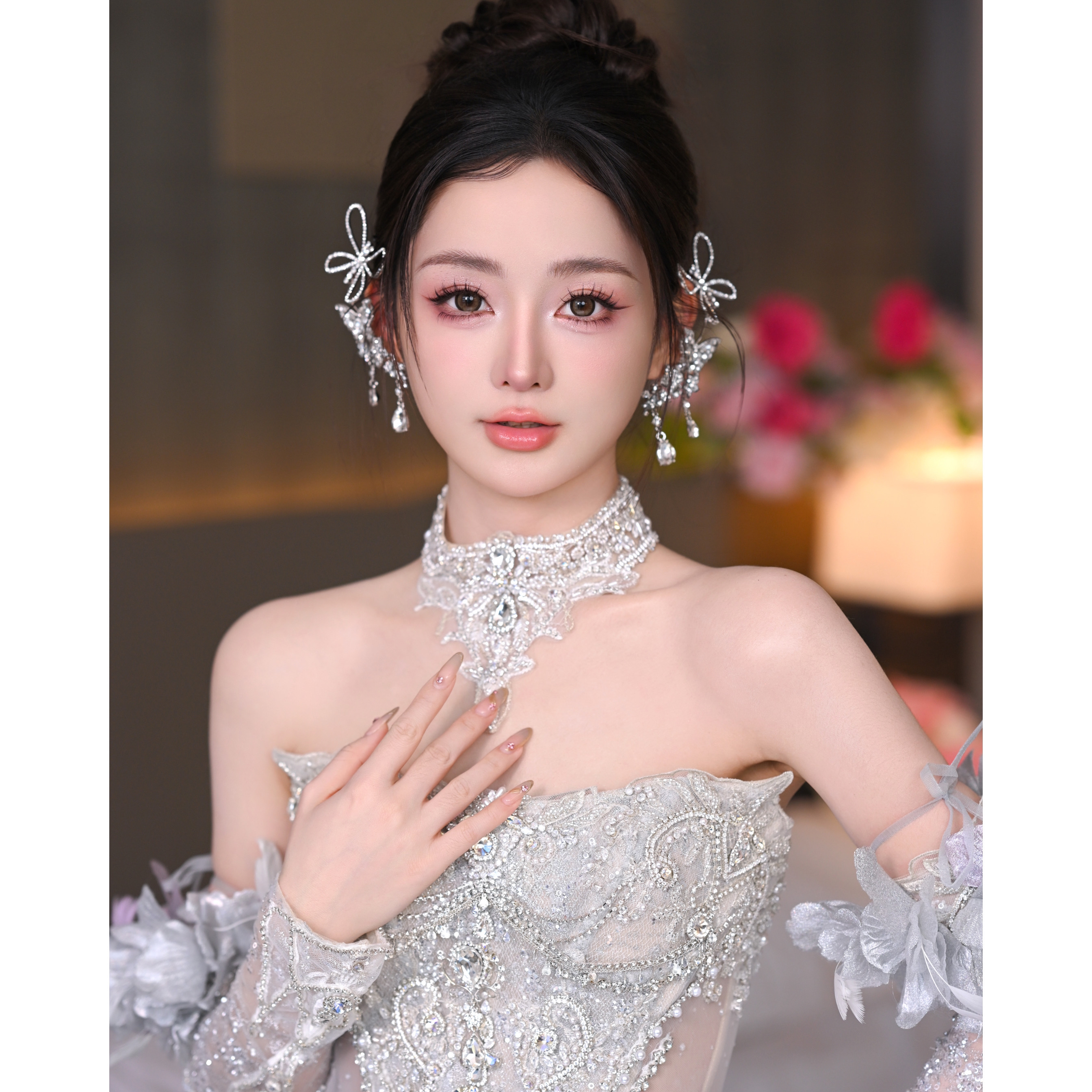 合金仿水晶耳饰 MT｜百搭皇冠礼服设计感耳挂