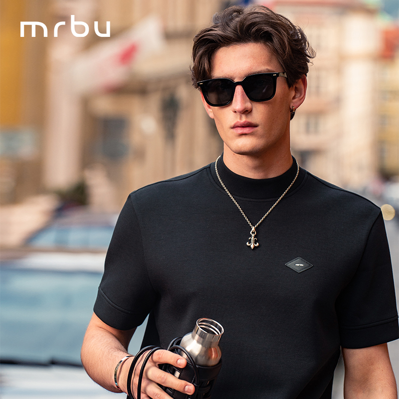 【热胆】布先生男装Air高科技空气面料初秋半高领短袖打底衫KT01882