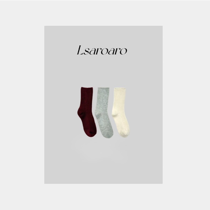 【里物lsaroaro】加厚羊毛袜冬季保暖高织高密纯色弹力中筒袜