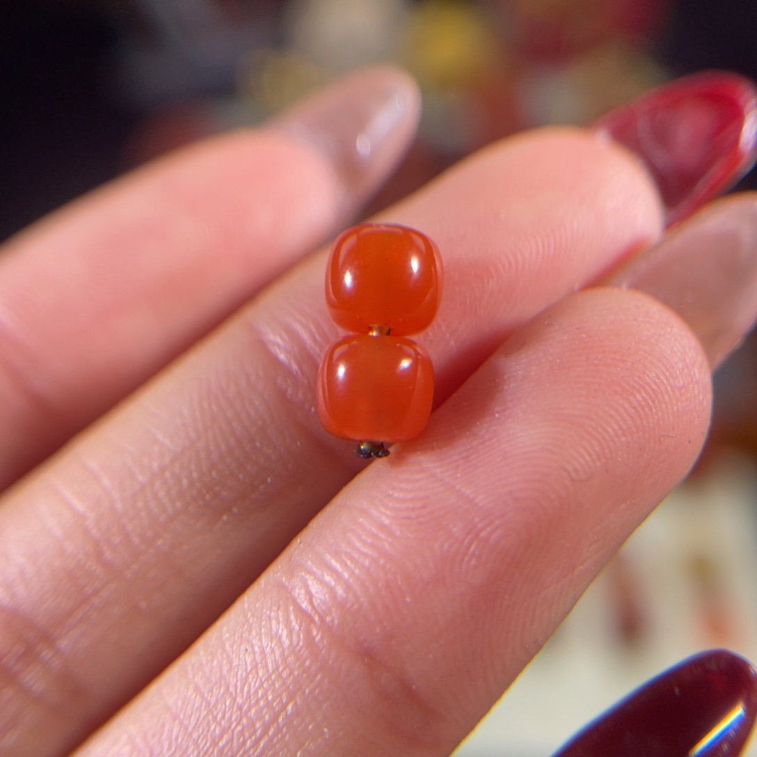 南红玛瑙滴水洞 老型珠6.2mm未镶嵌不退不换