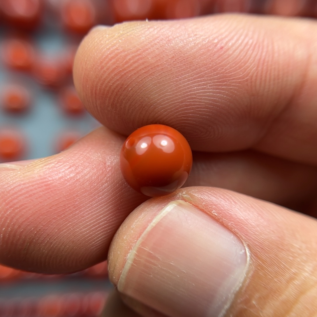 南红玛瑙未镶嵌珠宝奇石看**下尺寸8.6柿子红