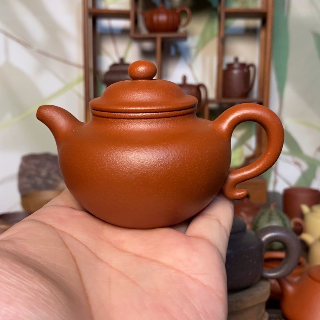 茶壶紫砂砂性小红泥小莲子140cc